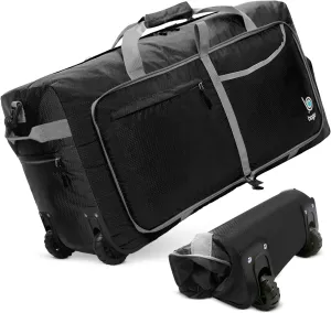 Bago Rolling Duffle Bag with Wheels - 31" 120L Foldable Weekender Bag, Waterproof Travel Duffel Bag, Heavy Duty lightWeight Duffle Bag for Traveling, Rolling Duffel Bag with Wheels (Black)