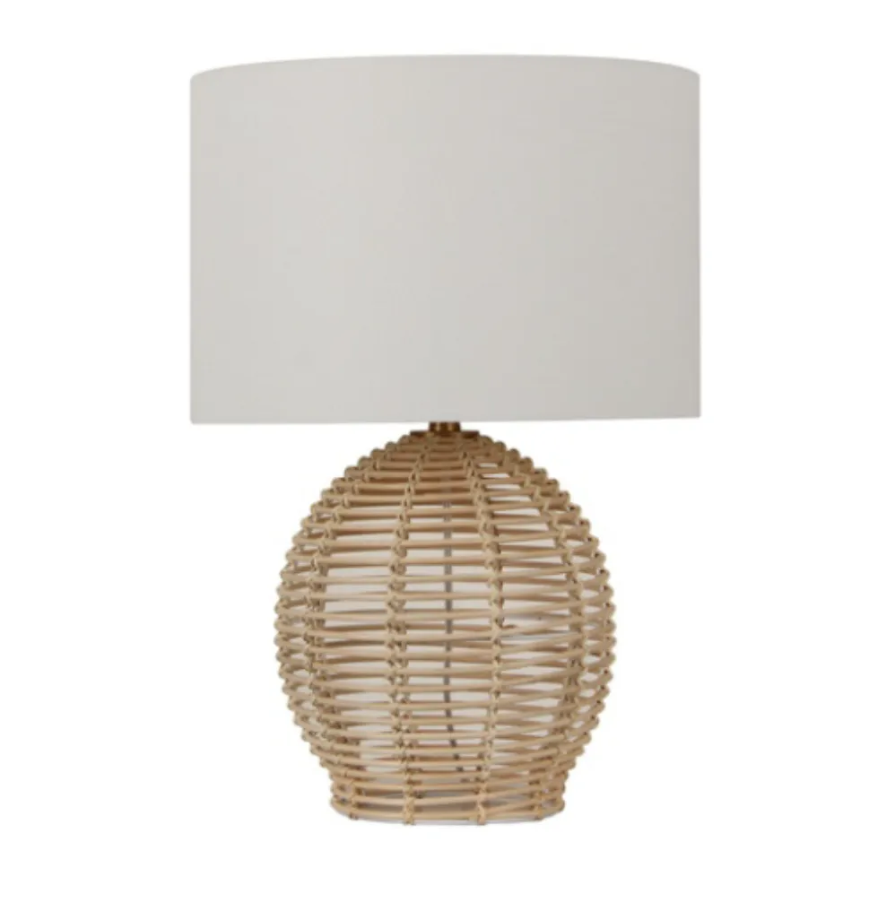 Bali Natural & White Table Lamp