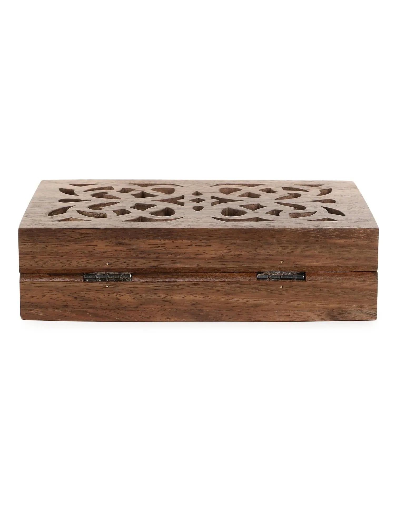 Balk Wooden Ethnic Motifs Wooden Sequined Clutch