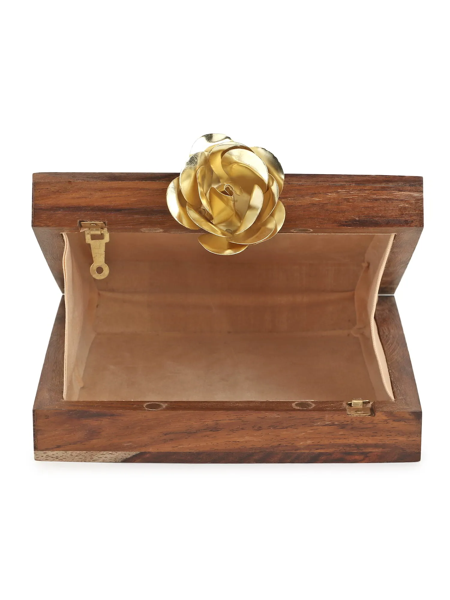 Balk Wooden Geometric Wooden Sequined Clutch