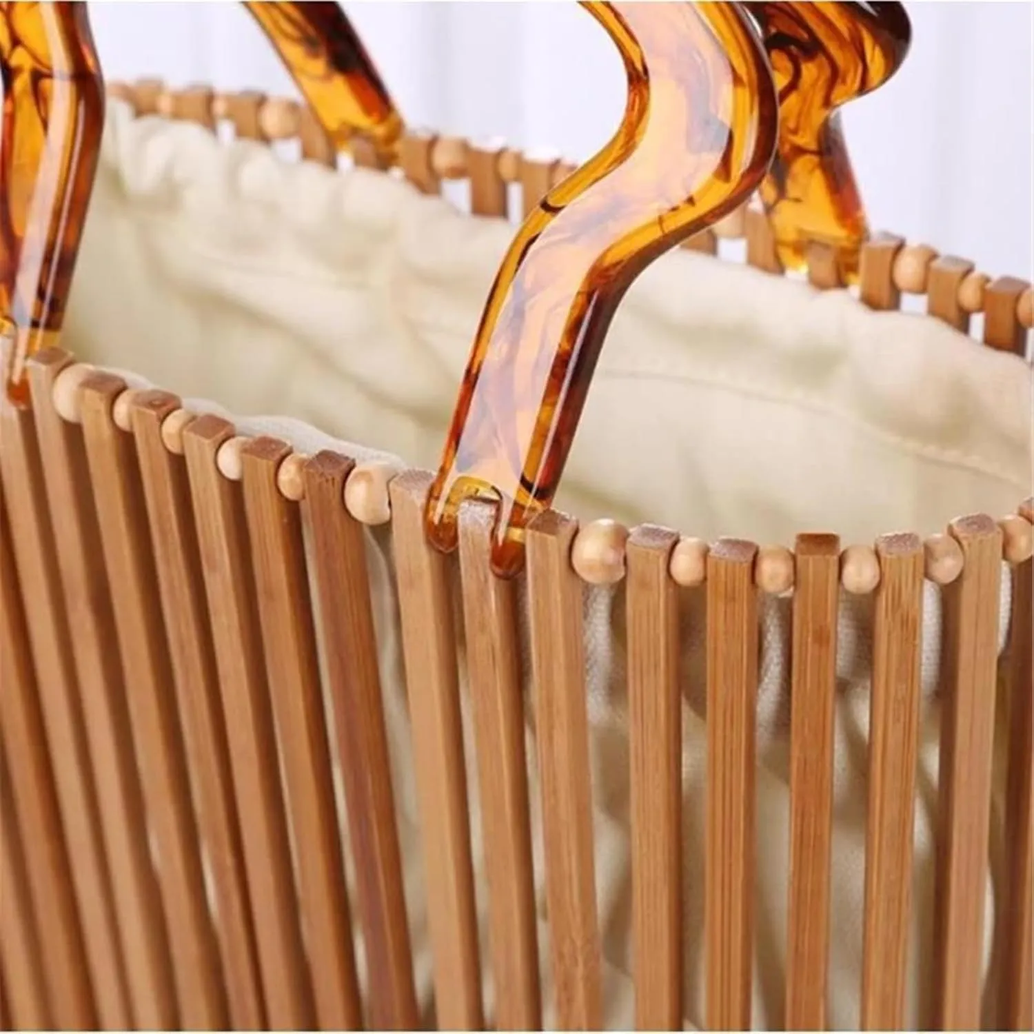 Bamboo Woven Bag Creative Bag Rattan Beach Bag Bamboo Basket Bag Women Bags Beach Vacation Bag