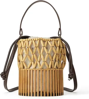 Bamboo Woven Bag Crossbody Bag Handmade Woven Bag Rattan Portable Bag Beach Bag Beach Vacation Bag