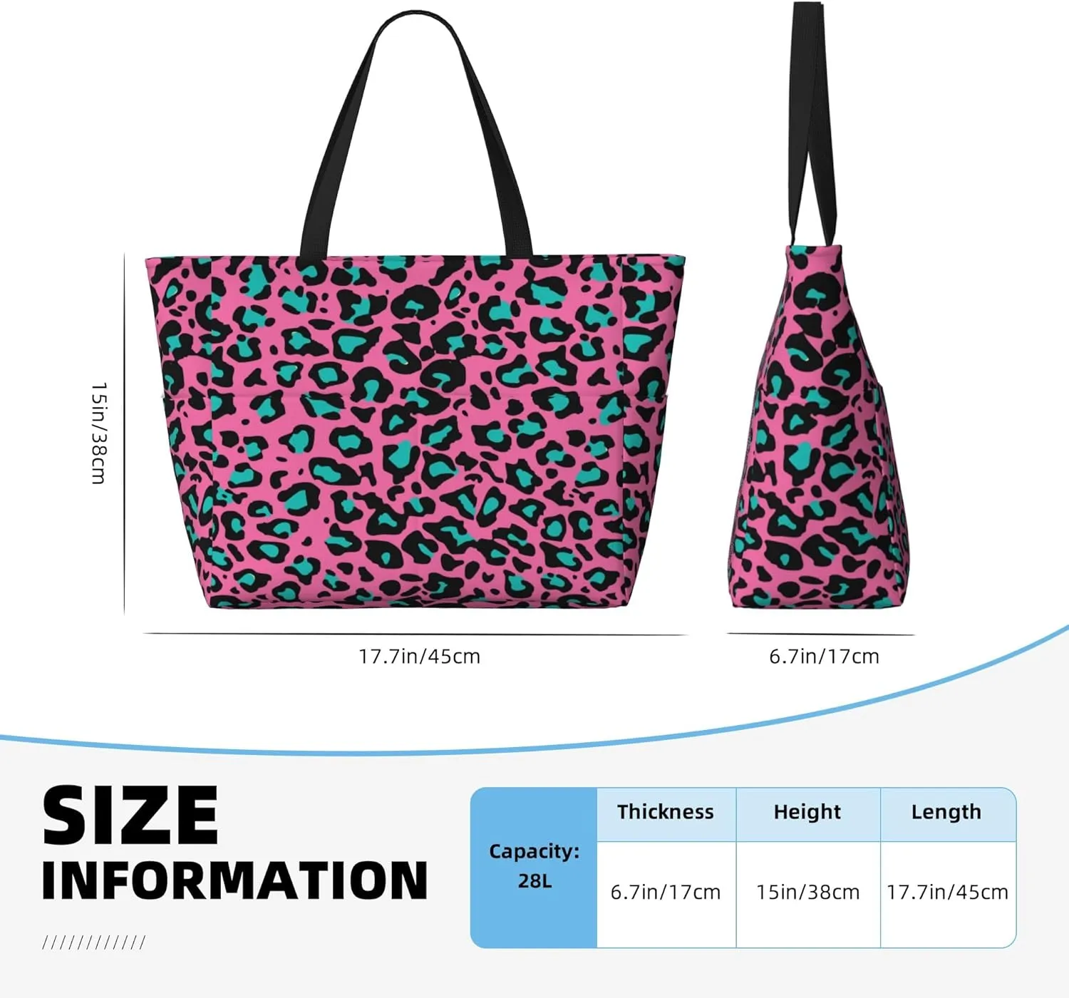 Beach Bag for Women Ladies, Extra Large Waterproof Gym Pool Swim Zipper Tote Bag for Weekender Travel
