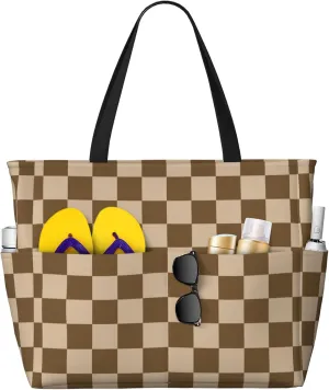 Beach Bag for Women Ladies, Extra Large Waterproof Gym Pool Swim Zipper Tote Bag for Weekender Travel