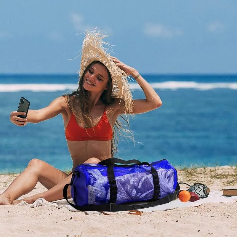 Beach Bag - Mesh Beach Handbag Suitable for Women's Various Holiday Gifts, Suitable for Beach Vacation, Swimming Pool Travel
