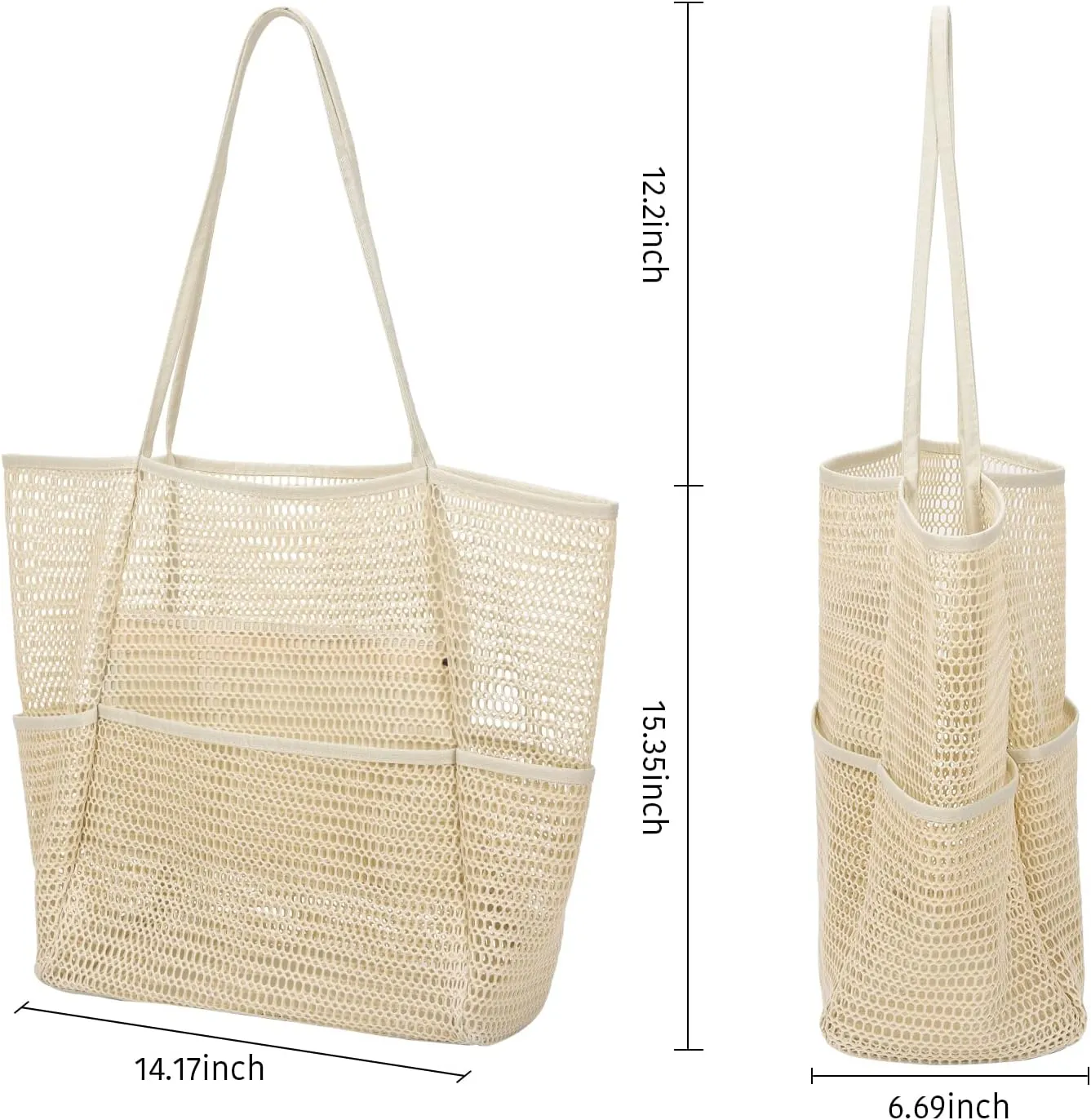 Beach Bag - Mesh Tote Bag Beach Vacation Clothes for Women Pool Bag for Travel Pool Family Cruise Essentials 2025