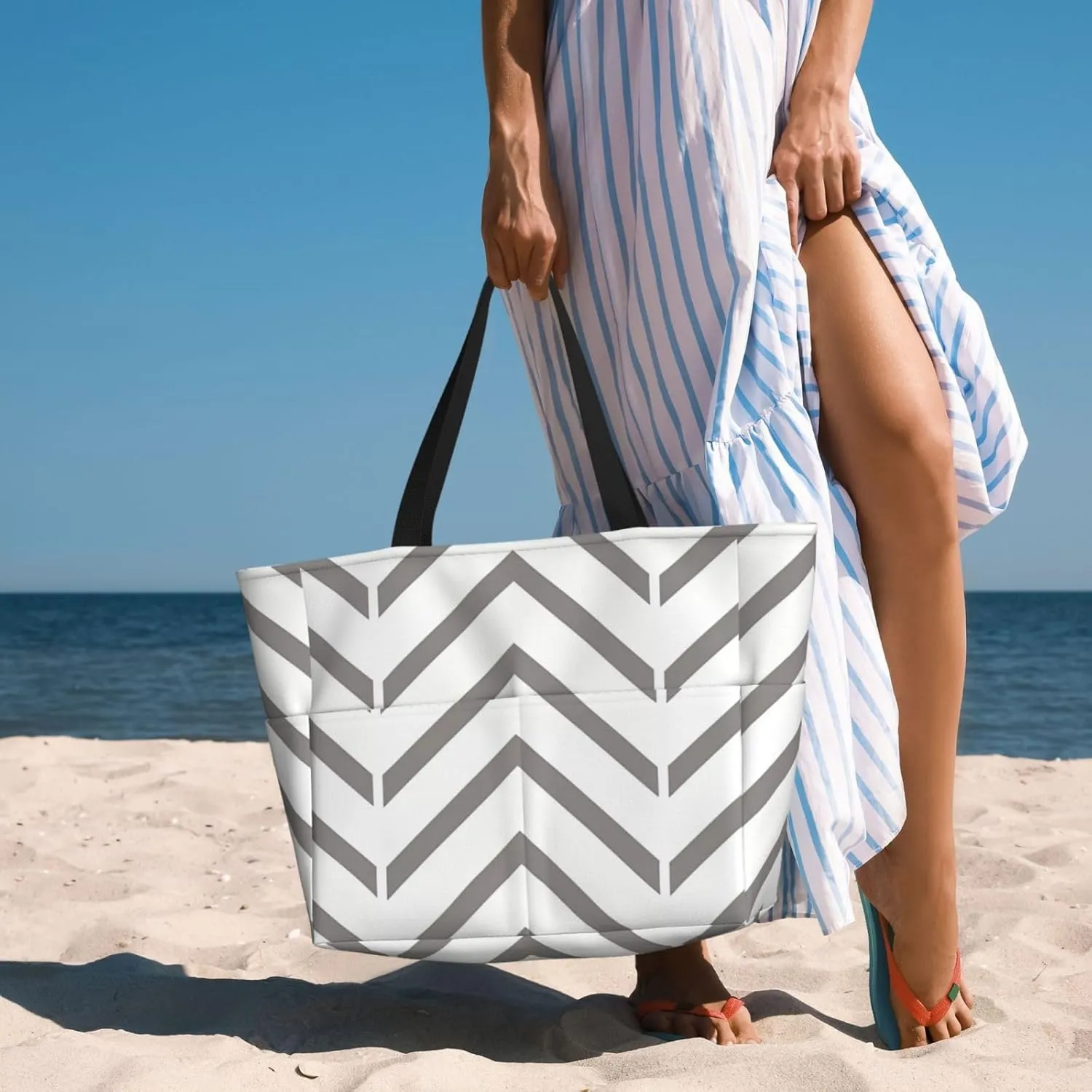 Beach Bags For Women, Beach Tote Bags With Zipper