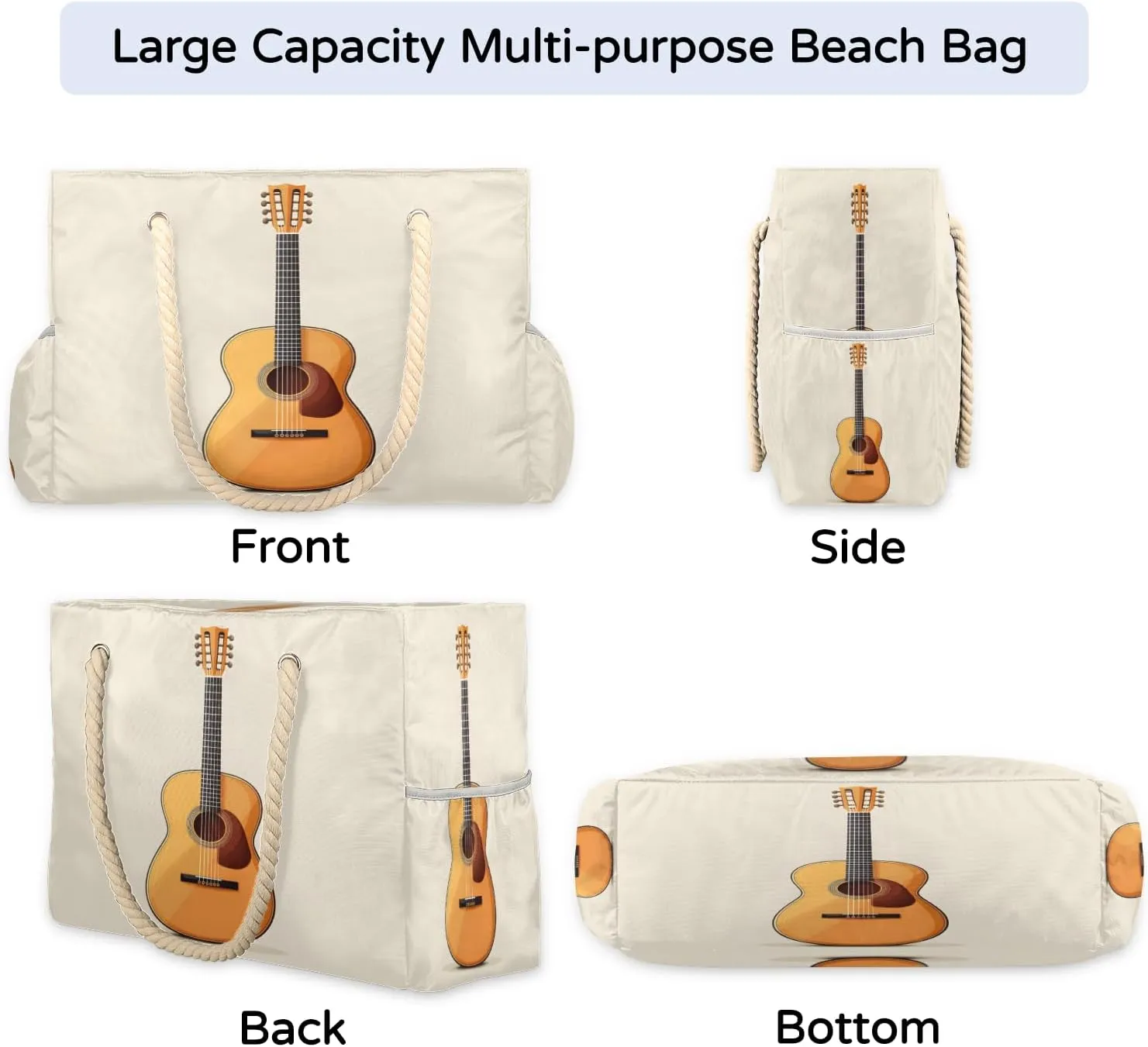 Beach Bags for Women, Large Waterproof Beach Tote Bag for Gym Grocery Travel