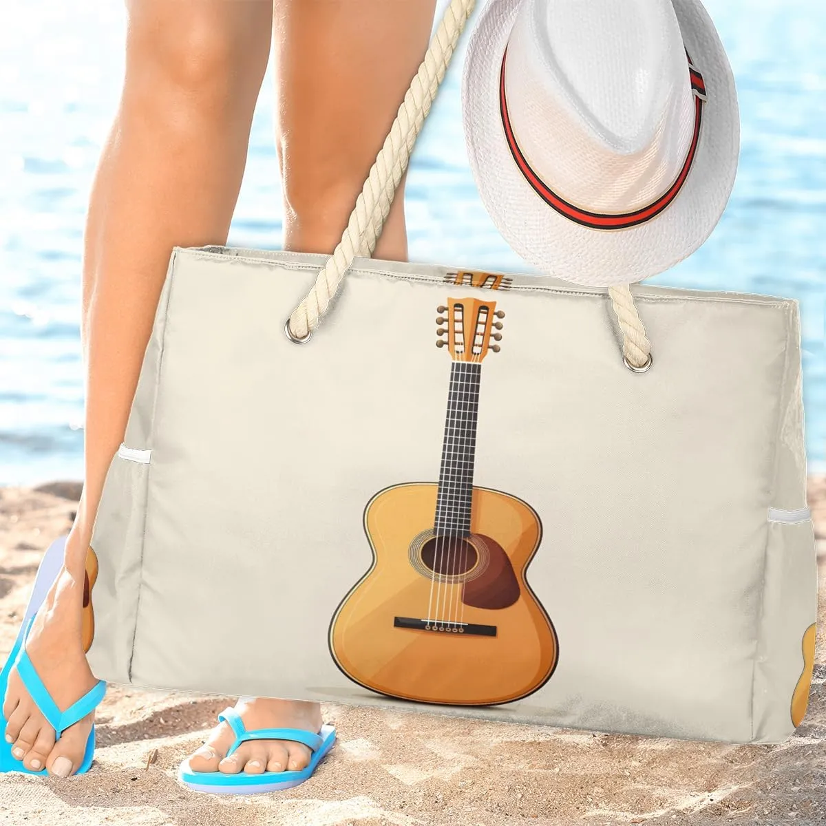 Beach Bags for Women, Large Waterproof Beach Tote Bag for Gym Grocery Travel