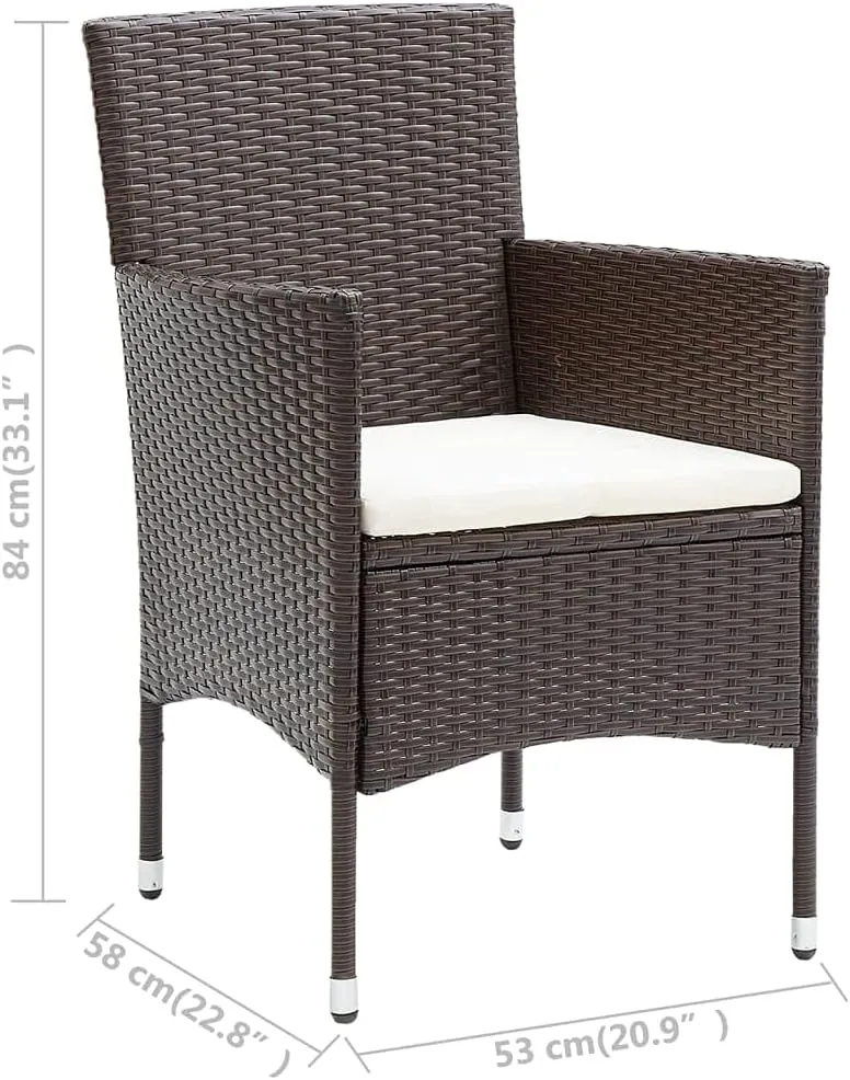 Beach Chairs, Outdoor Furniture,Outside Furniture,Patio Dining Chairs 4 pcs Poly Rattan BrownFor Gardens, patios, Balconies