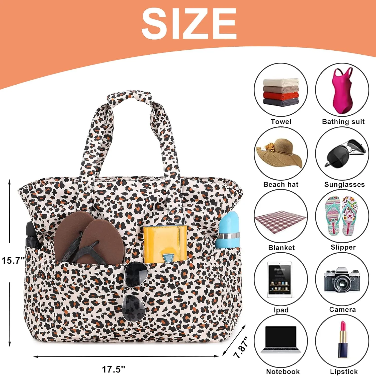 Beach Pool Bags Tote for Women Ladies Large Gym Tote Carry On Bag With Wet Compartment for Weekender Travel Waterproof