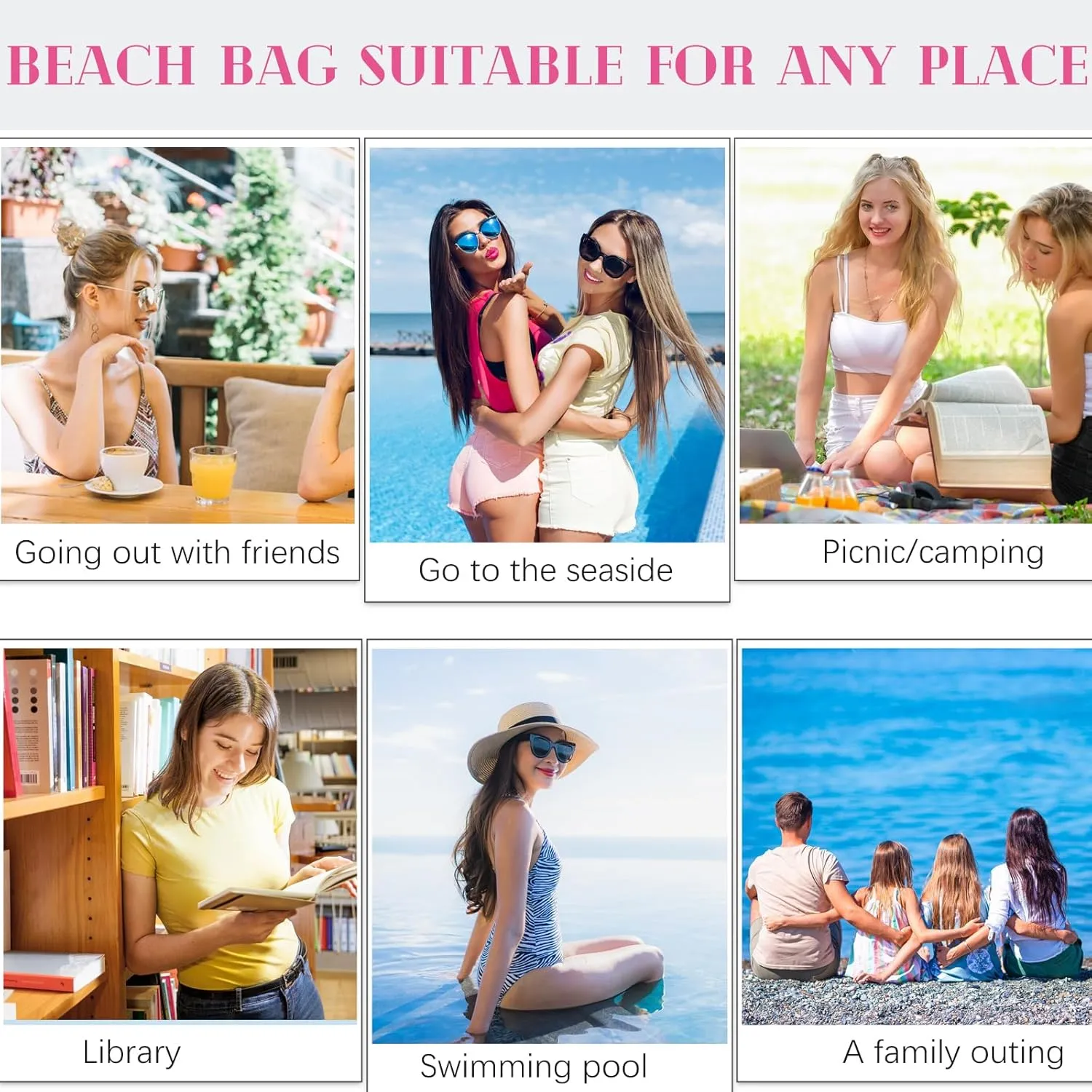 Beach Pool Bags Tote for Women Ladies Large Gym Tote Carry On Bag With Wet Compartment for Weekender Travel Waterproof