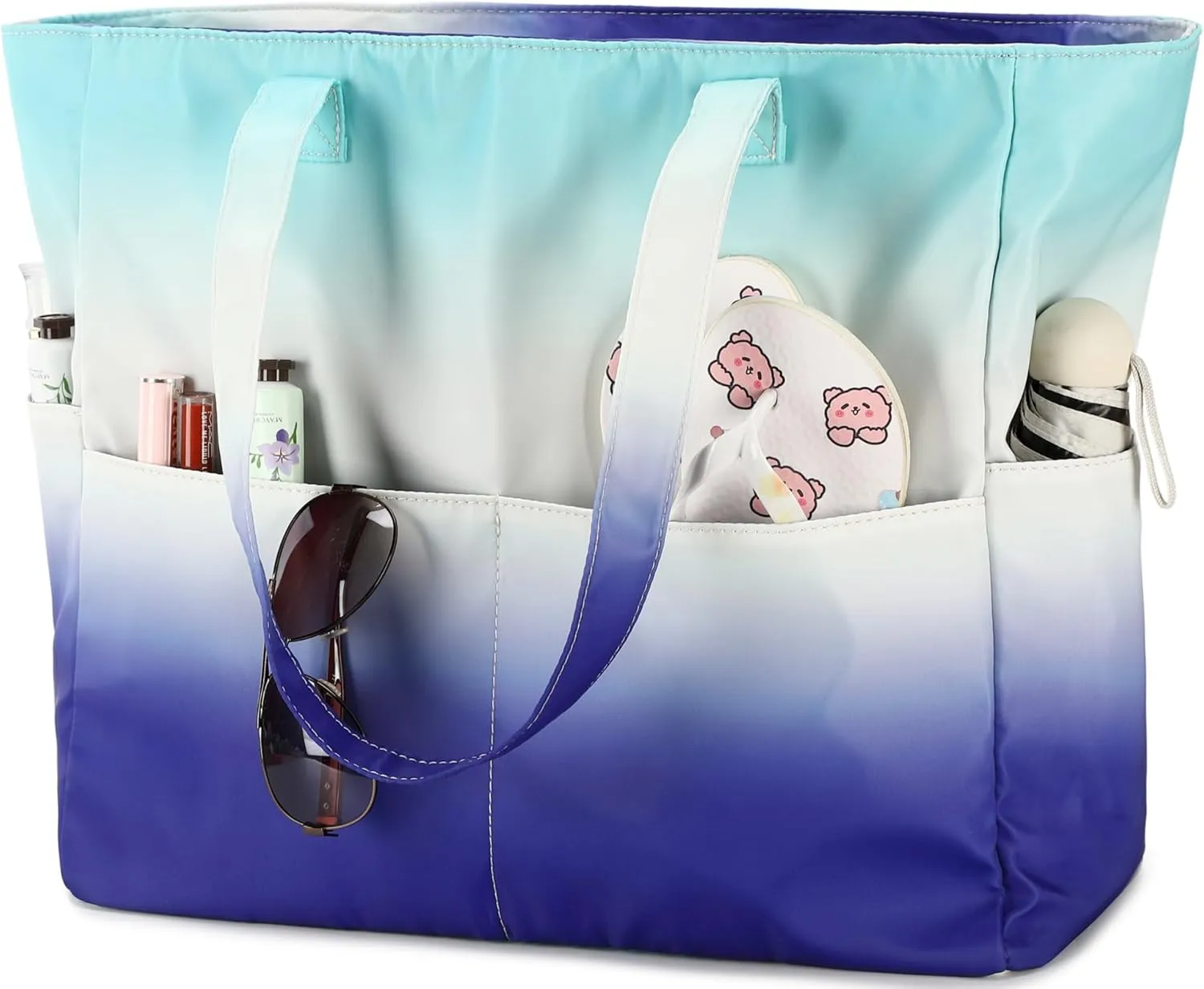 Beach Pool Bags Tote for Women Ladies Large Gym Tote Carry On Bag With Wet Compartment for Weekender Travel Waterproof
