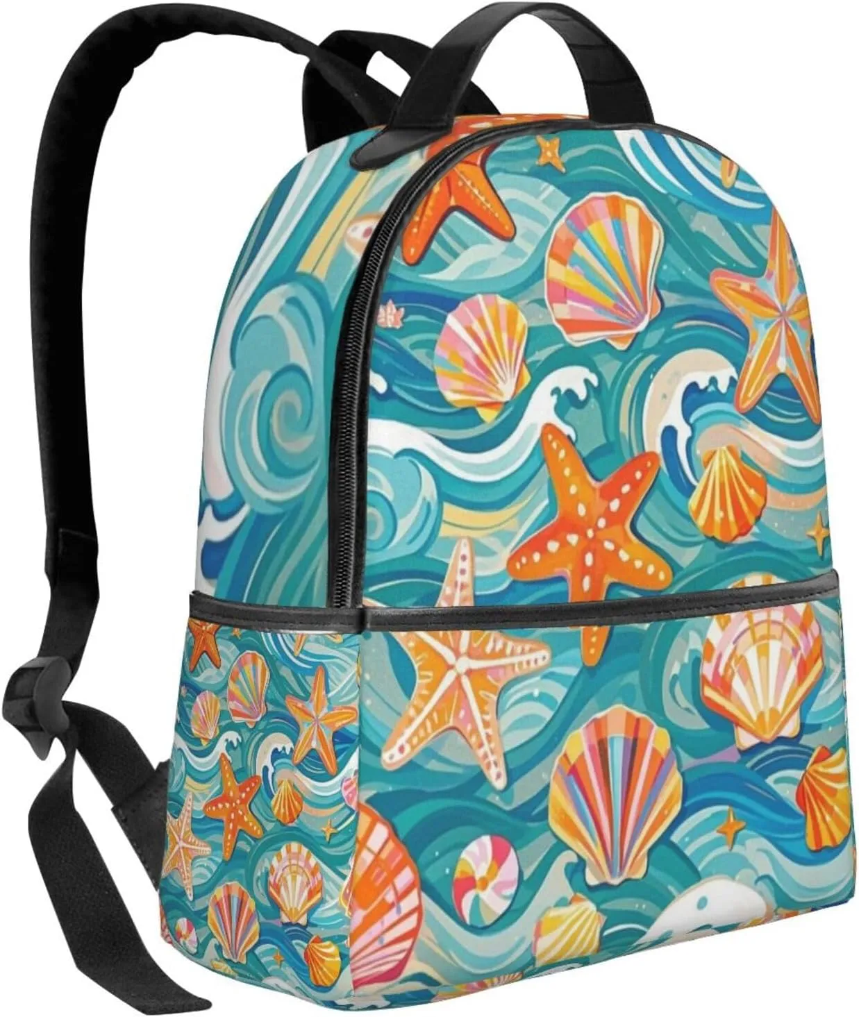 Beach Shell Adult Backpacks 14 Inch Laptop Backpack Double Shoulder Bag for Work Travel Gifts
