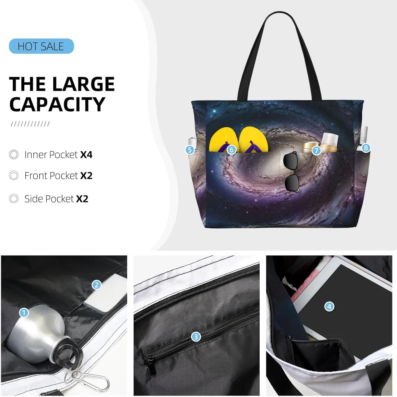 Beach Tote Bag for Women Oversized Travel Weekender Bags Skate boards Waterproof Pool Bag Beach Accessories