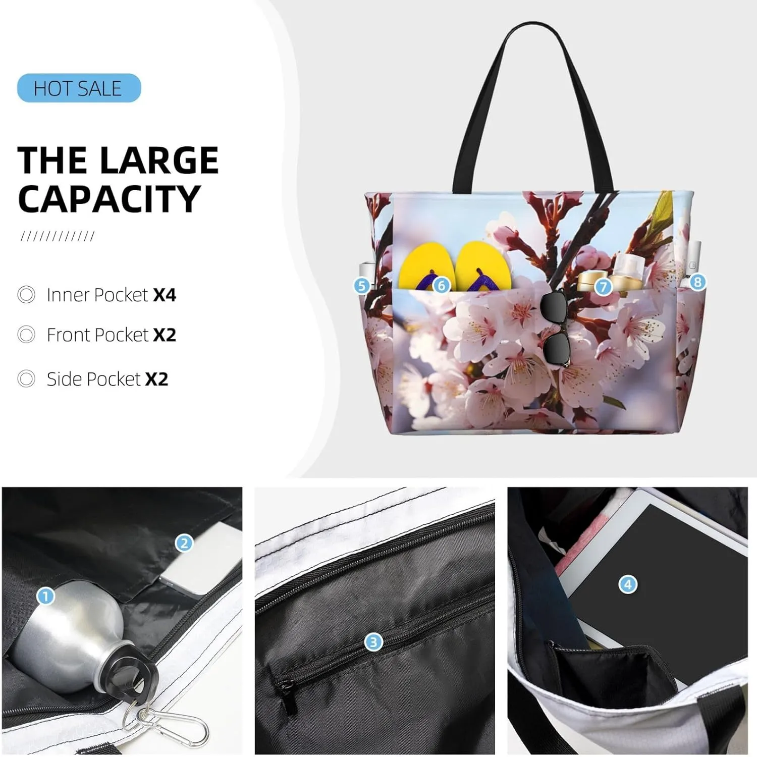 Beach Tote Bag for Women Oversized Travel Weekender Bags Underwater Turtle Waterproof Pool Bag Beach Accessories