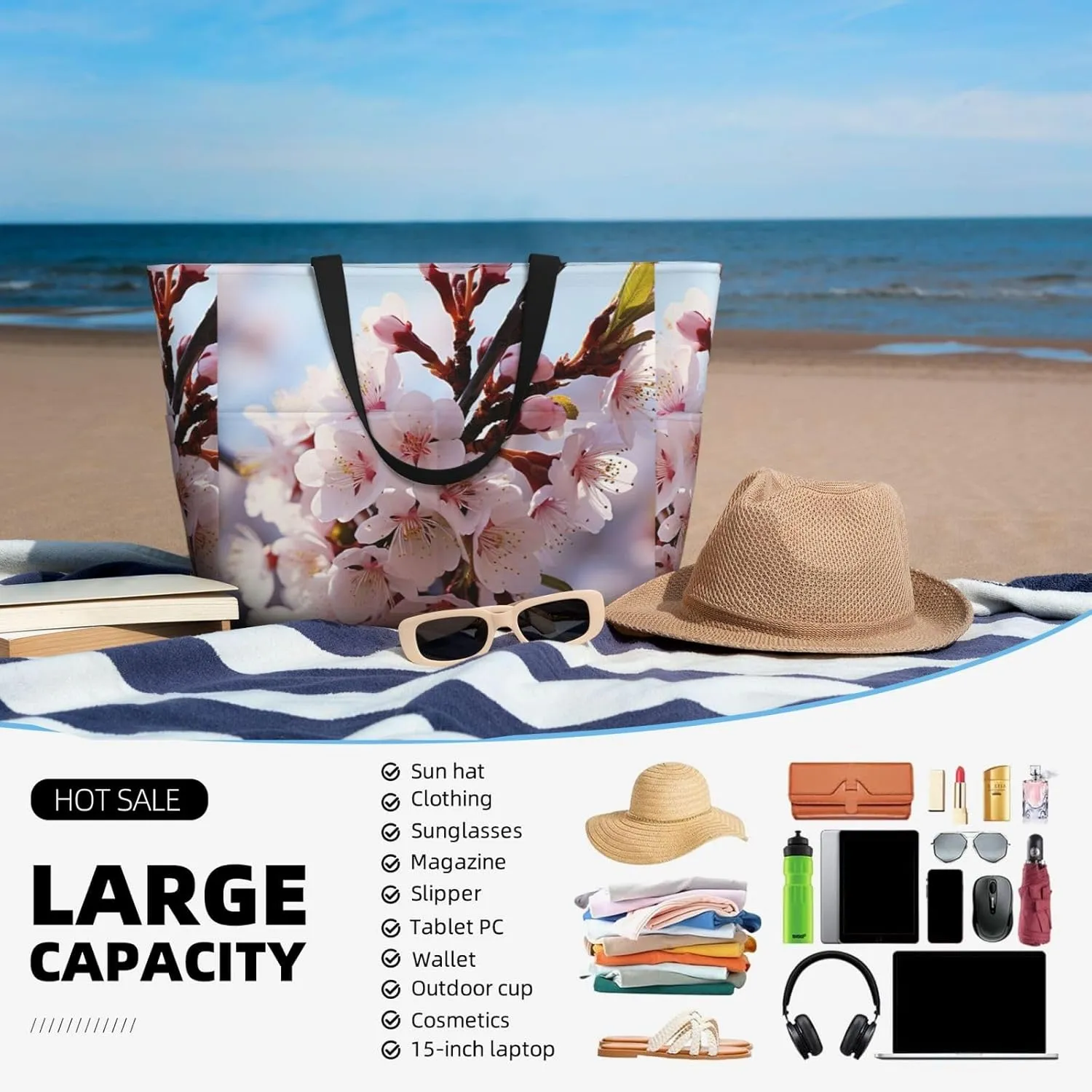 Beach Tote Bag for Women Oversized Travel Weekender Bags Underwater Turtle Waterproof Pool Bag Beach Accessories