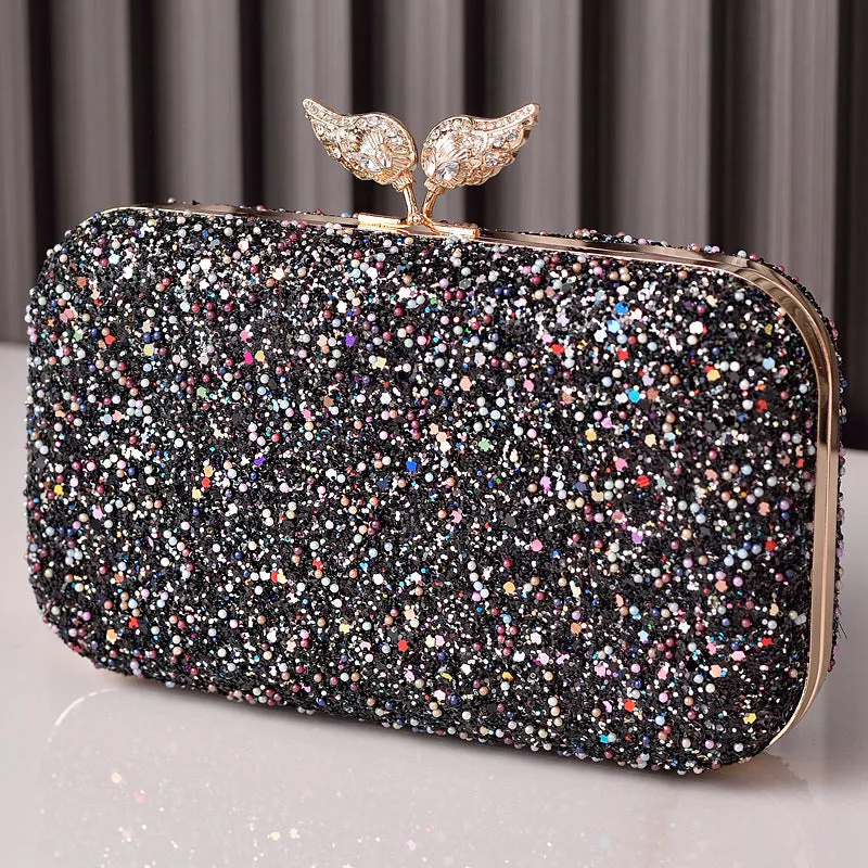 Beaded Sequined Resin Evening Clutch