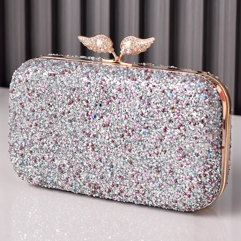Beaded Sequined Resin Evening Clutch