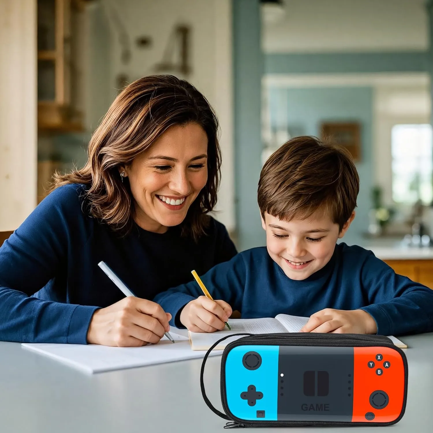 Beaulyn Gamer Pencil Case for Boys Kids - Large Capacity Sturdy Pen Pouch with Zipper, Portable Organizer for School & Travel