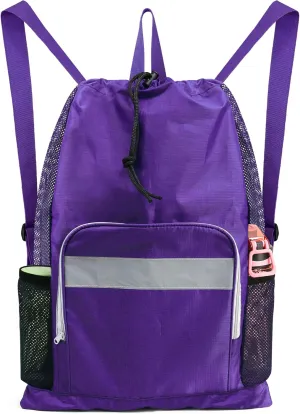 BeeGreen Drawstring Bags Backapck for Men Women Athletic Gym Sports Workout Beach Swim