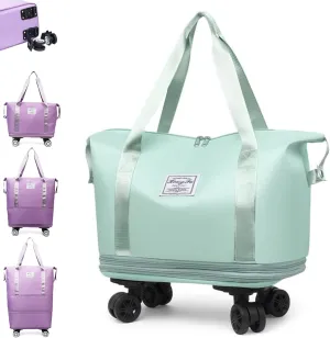 Beente Travel Bag with Wheels, Kulken Travel Bag, 2025 New Large Capacity, Foldie Expandable - Lightweight Carry (Green)
