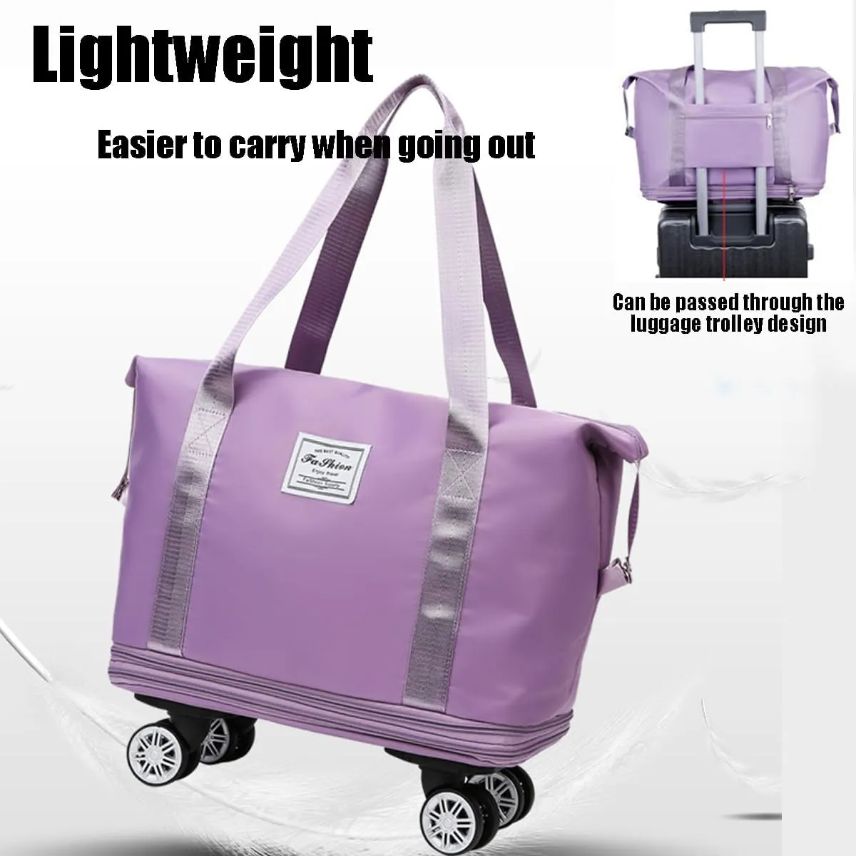 Beente Travel Bag with Wheels, Kulken Travel Bag, 2025 New Large Capacity, Foldie Expandable - Lightweight Carry (Green)