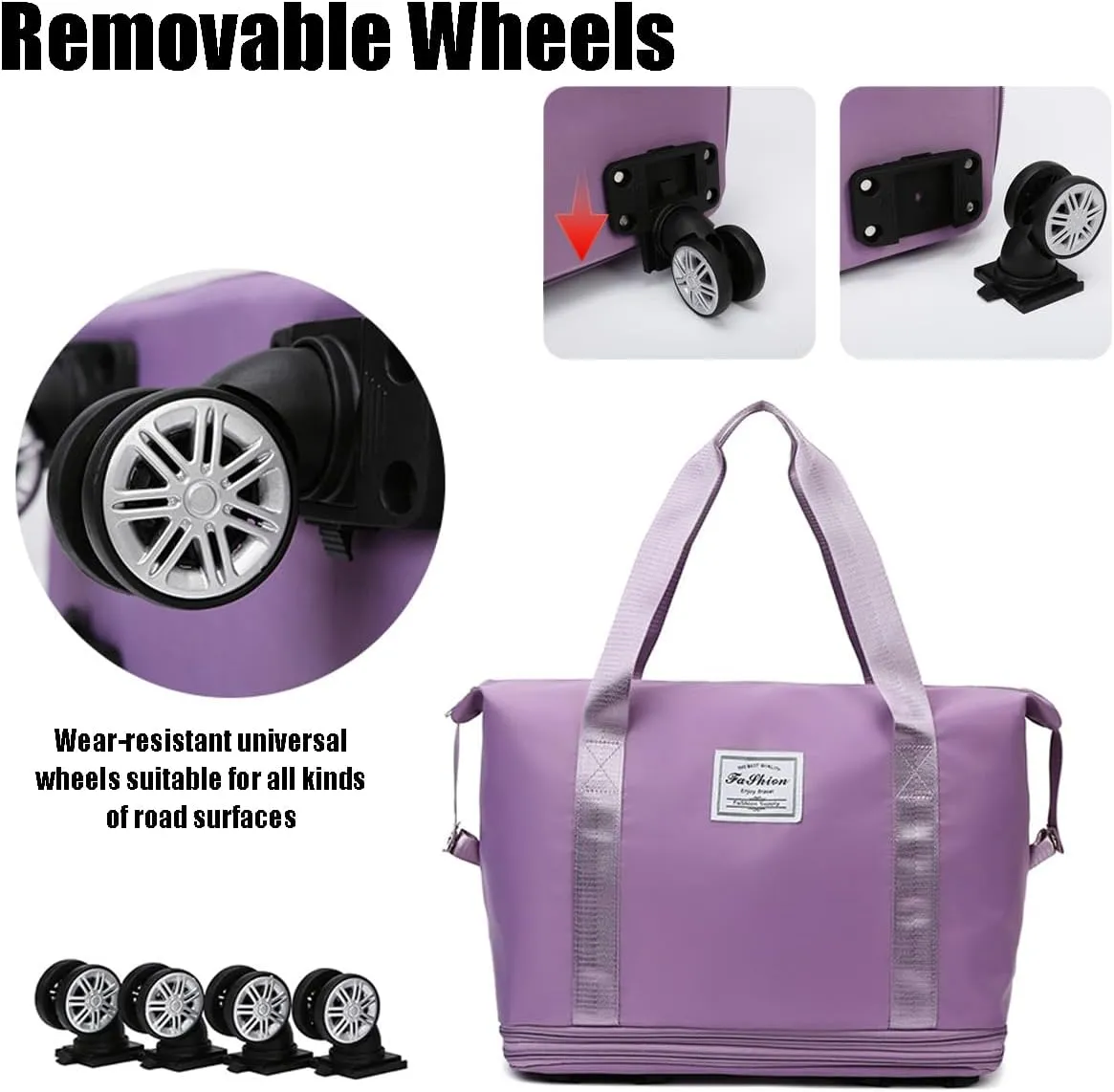 Beente Travel Bag with Wheels, Kulken Travel Bag, 2025 New Large Capacity, Foldie Expandable - Lightweight Carry (Green)