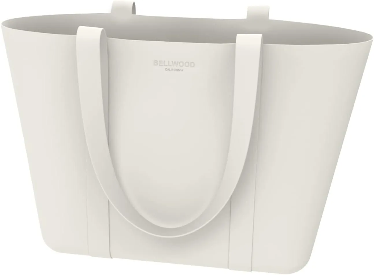 Bellwood Silicone Beach Tote Bag for Beach Pool Camping Shopping, Minimalism Standable Waterproof Washable