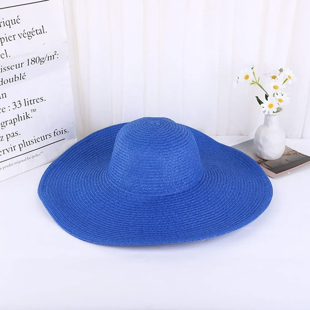 Big Beach Hats for Women Foldable Summer Wide Brim Packable Oversized Sun Hat Lady Girl Travel Straw Cap