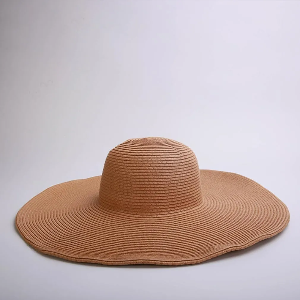 Big Beach Hats for Women Foldable Summer Wide Brim Packable Oversized Sun Hat Lady Girl Travel Straw Cap