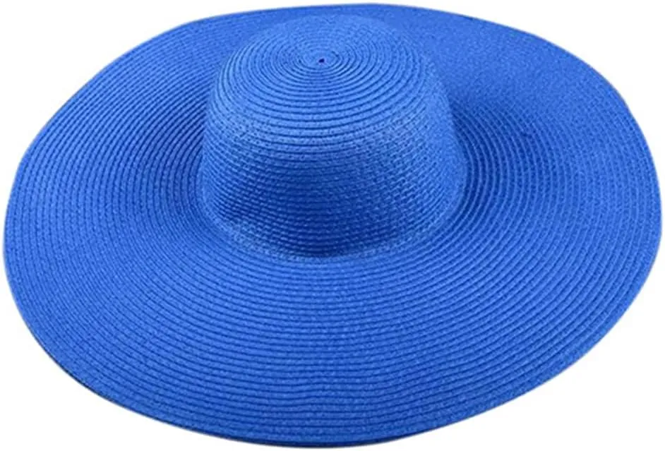 Big Beach Hats for Women Foldable Summer Wide Brim Packable Oversized Sun Hat Lady Girl Travel Straw Cap