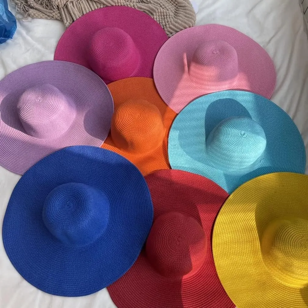 Big Beach Hats for Women Foldable Summer Wide Brim Packable Oversized Sun Hat Lady Girl Travel Straw Cap