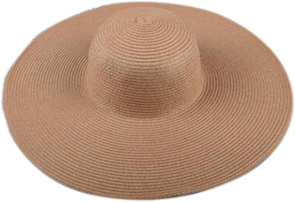 Big Beach Hats for Women Foldable Summer Wide Brim Packable Oversized Sun Hat Lady Girl Travel Straw Cap