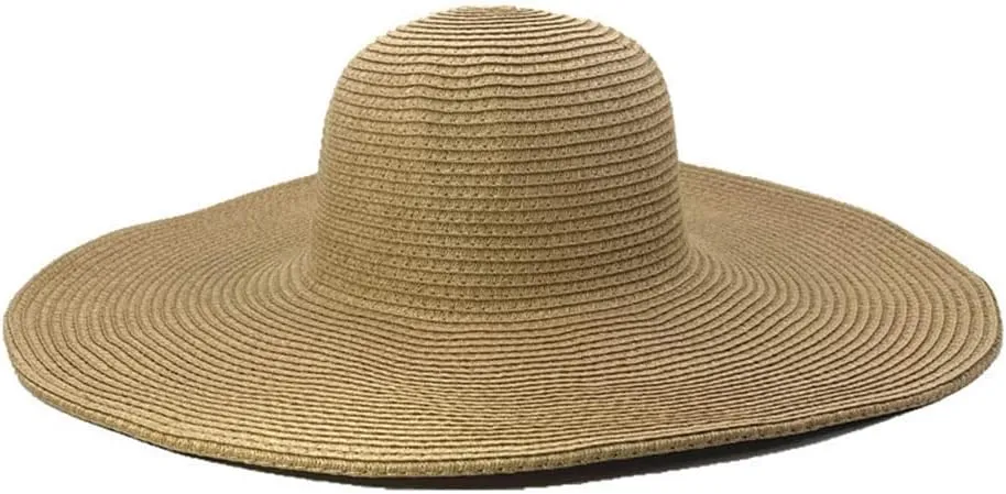 Big Beach Hats for Women Foldable Summer Wide Brim Packable Oversized Sun Hat Lady Girl Travel Straw Cap