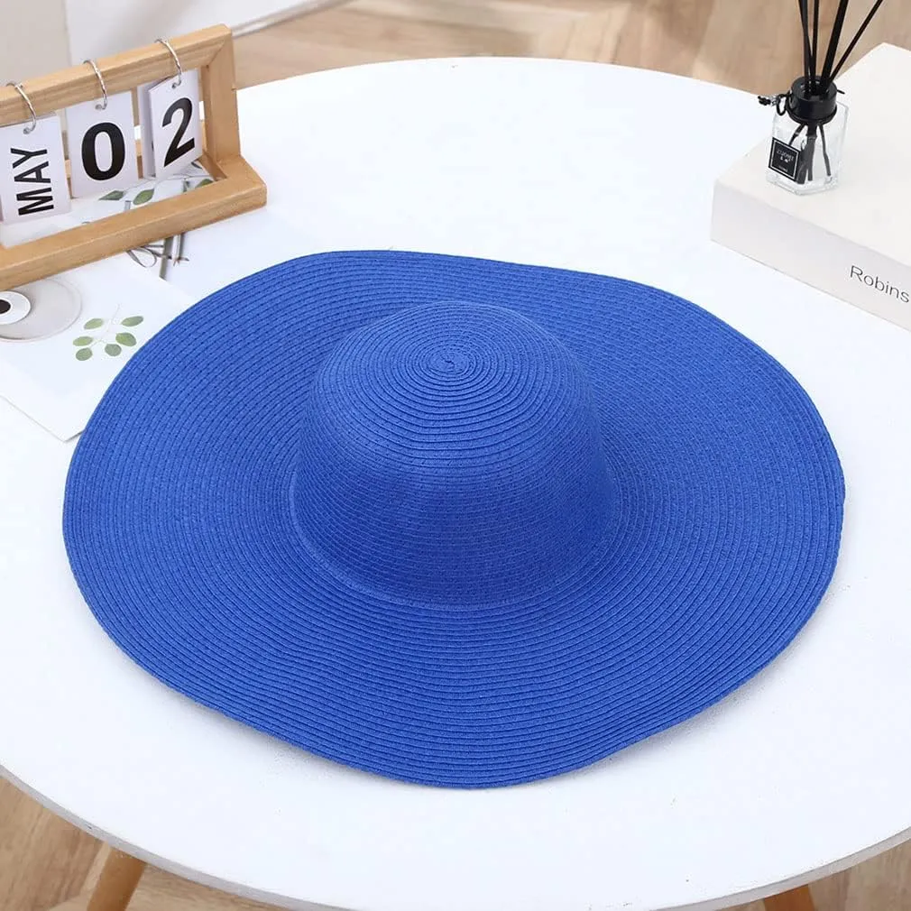 Big Beach Hats for Women Foldable Summer Wide Brim Packable Oversized Sun Hat Lady Girl Travel Straw Cap