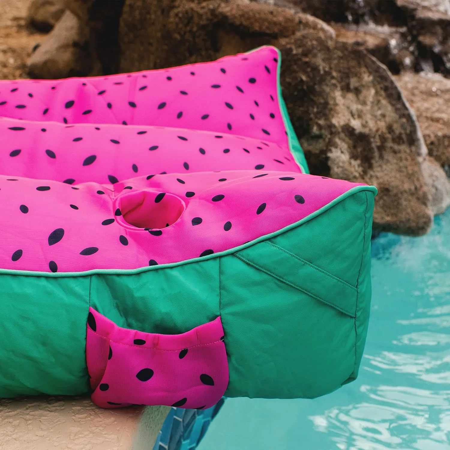 Big Joe Captain's Float No Inflation Needed Pool Lounger, Double Sided Mesh, Quick Draining Fabric