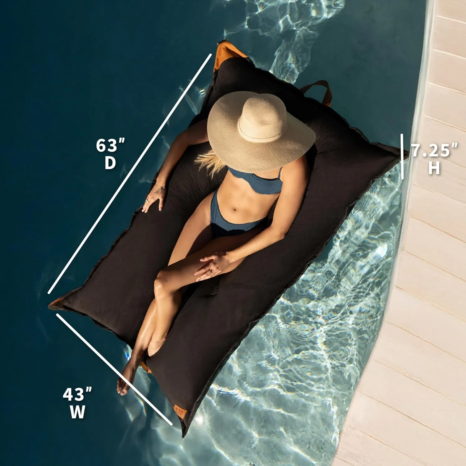 Big Joe Lux Lagoon Lounger Pool Float, Twilight Spectrum Sunbrella Fabric, Premier Mesh, Durable UV Protected Polyester Blend, No Inflation Needed
