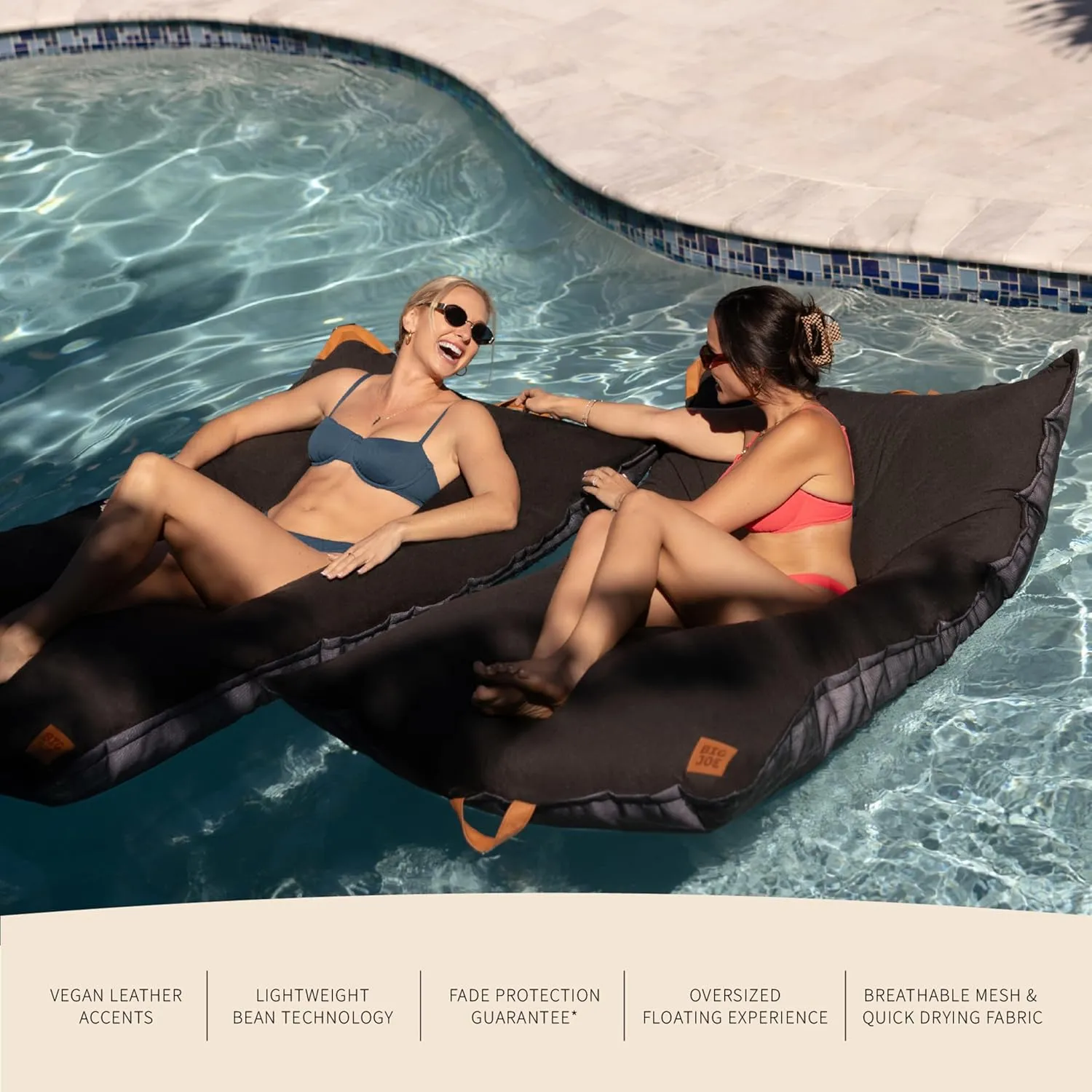 Big Joe Lux Lagoon Lounger Pool Float, Twilight Spectrum Sunbrella Fabric, Premier Mesh, Durable UV Protected Polyester Blend, No Inflation Needed