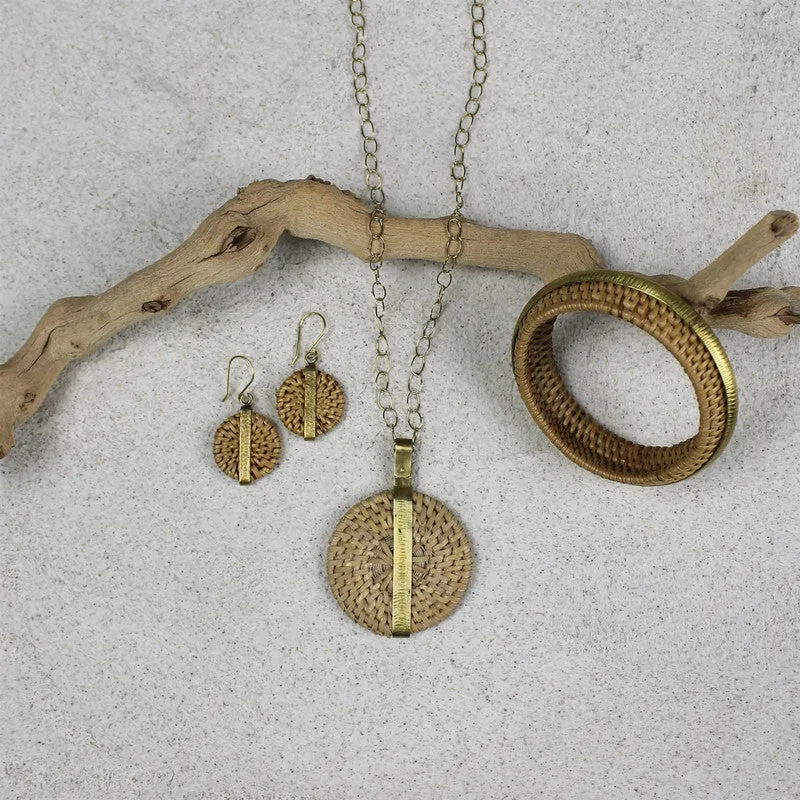 Biscayne Rattan Circle Earring