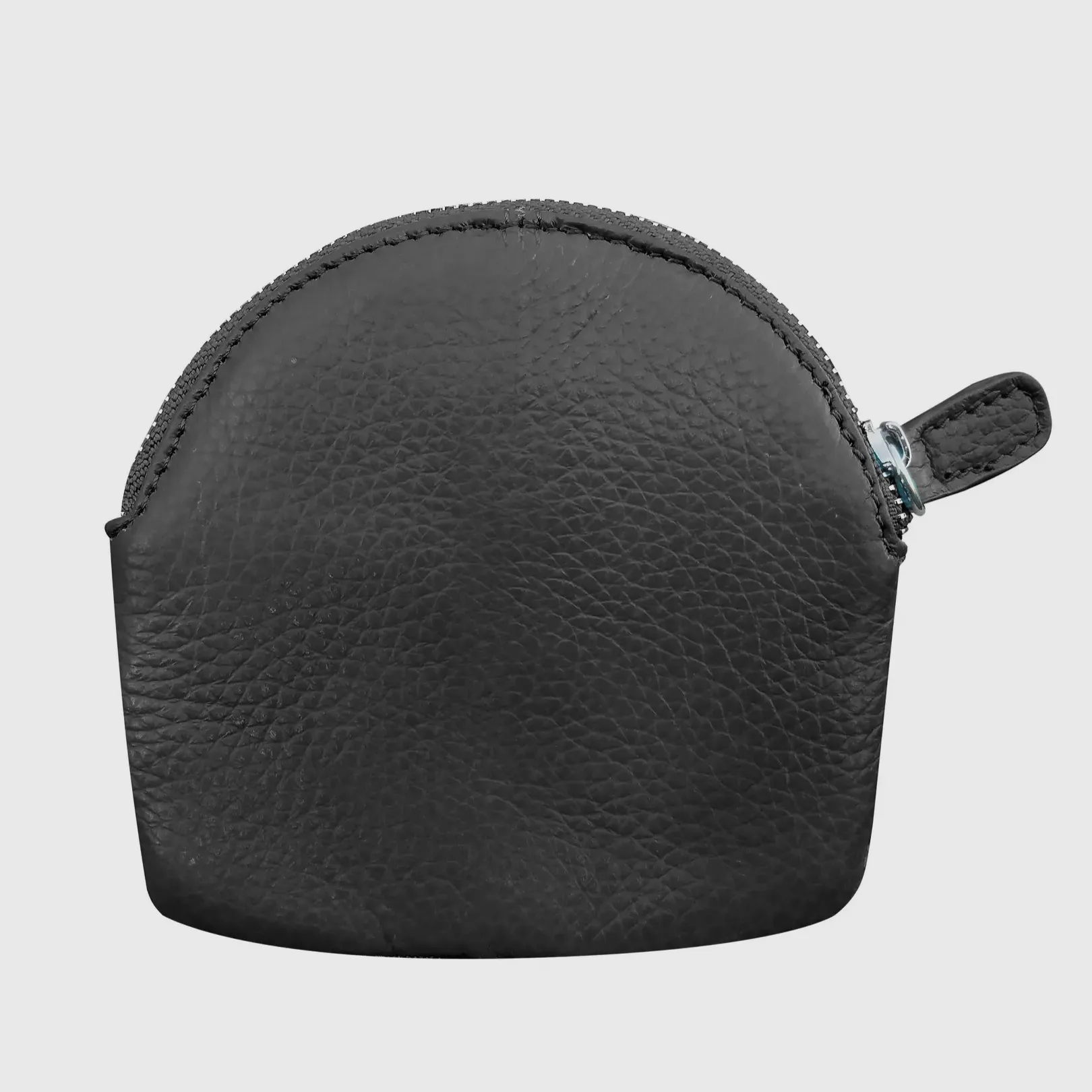 Black Cowhide Leather Coin Purse
