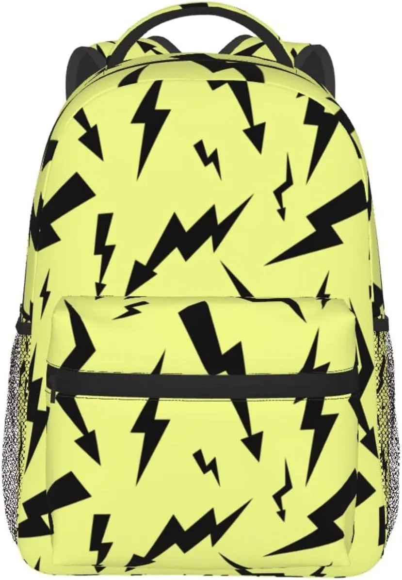 Black Thunder Yellow Backpacks 15 Inch Laptop Backpack Multipurpose Double Shoulder Bag For Men Women Gifts
