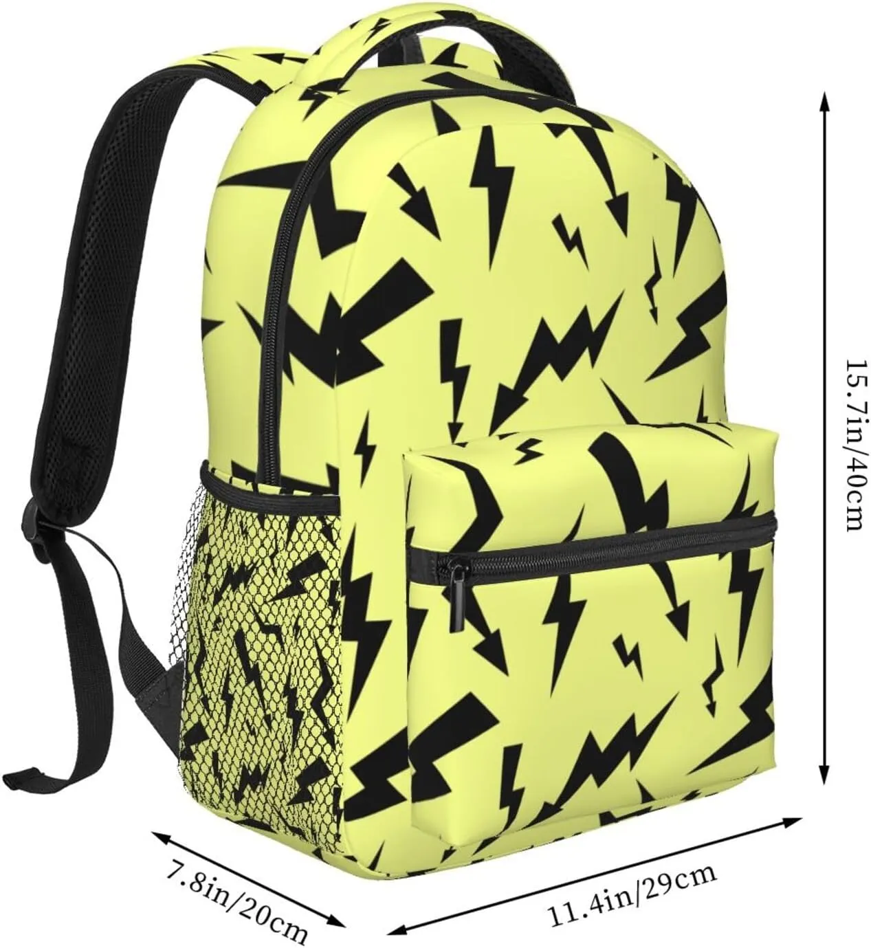 Black Thunder Yellow Backpacks 15 Inch Laptop Backpack Multipurpose Double Shoulder Bag For Men Women Gifts
