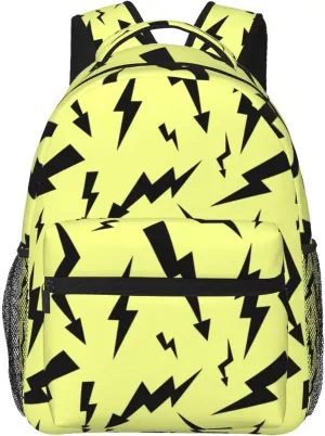 Black Thunder Yellow Backpacks 15 Inch Laptop Backpack Multipurpose Double Shoulder Bag For Men Women Gifts