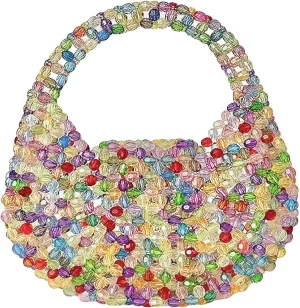 Bling Handbag for Women, Full Glitter Dumpling Crossbody Purse Sparkly Handmade Shoulder Bag Crystal Evening Clutch