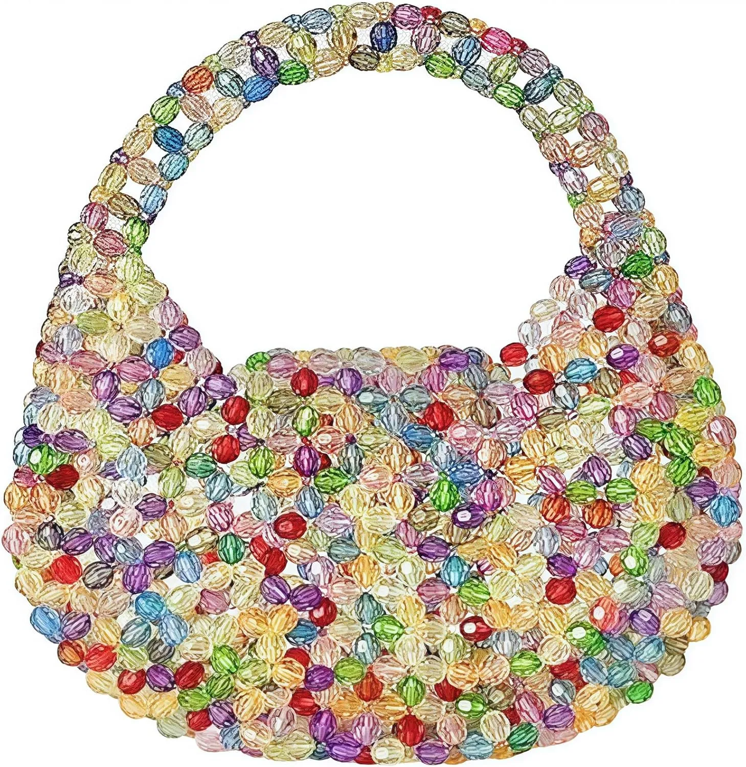 Bling Handbag for Women, Full Glitter Dumpling Crossbody Purse Sparkly Handmade Shoulder Bag Crystal Evening Clutch