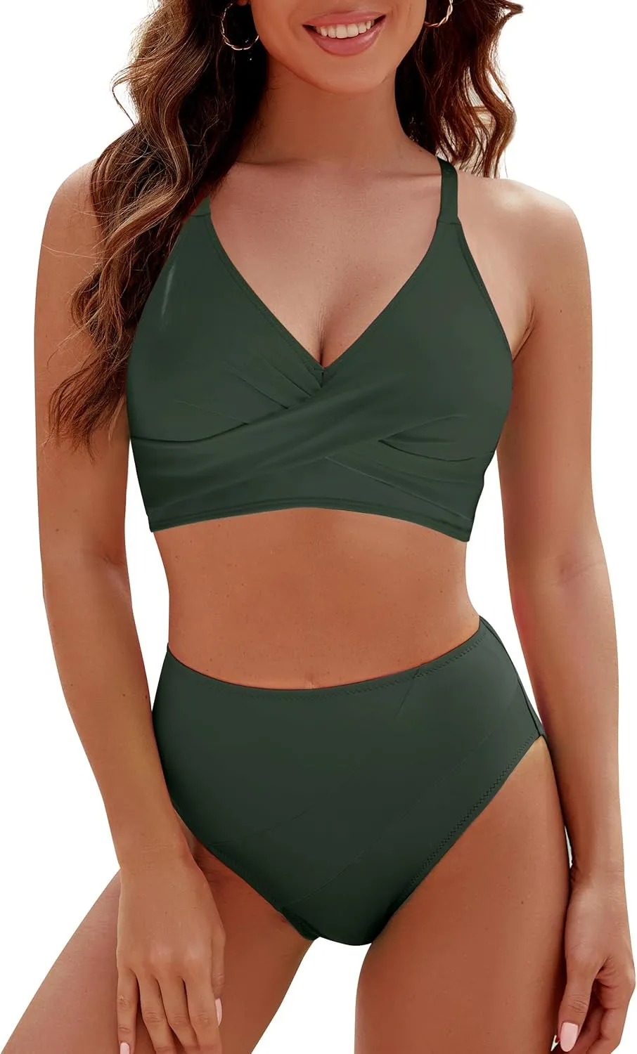 Blooming Jelly Womens High Wasited Bikini Sets Tummy Control Swimsuits Curvy Mesh Swim Skirt