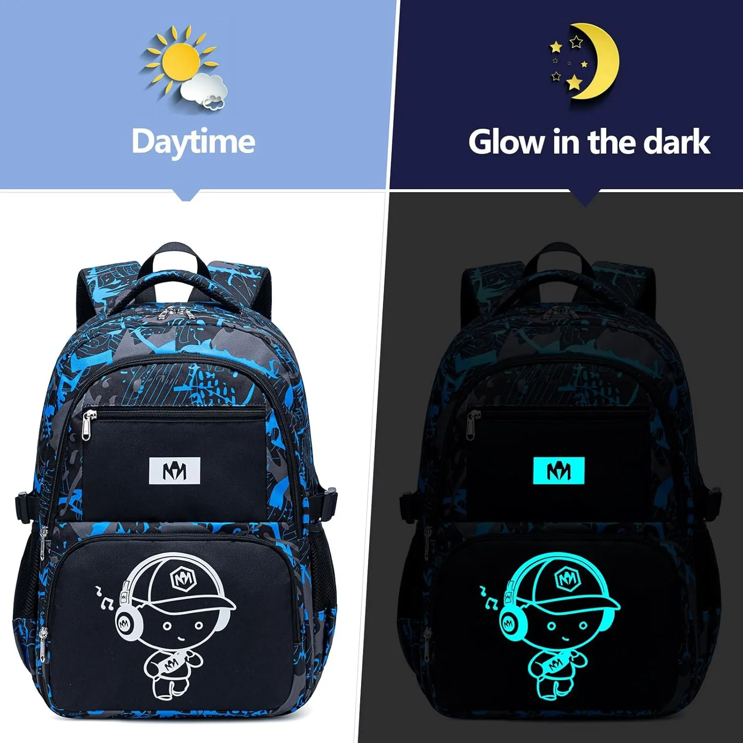 Bluboon Kids Backpack Boys Camo Bookbag Teens Elementary School Bag Daypack Travel Back Pack Middle school (Boy-camo 2pcs)