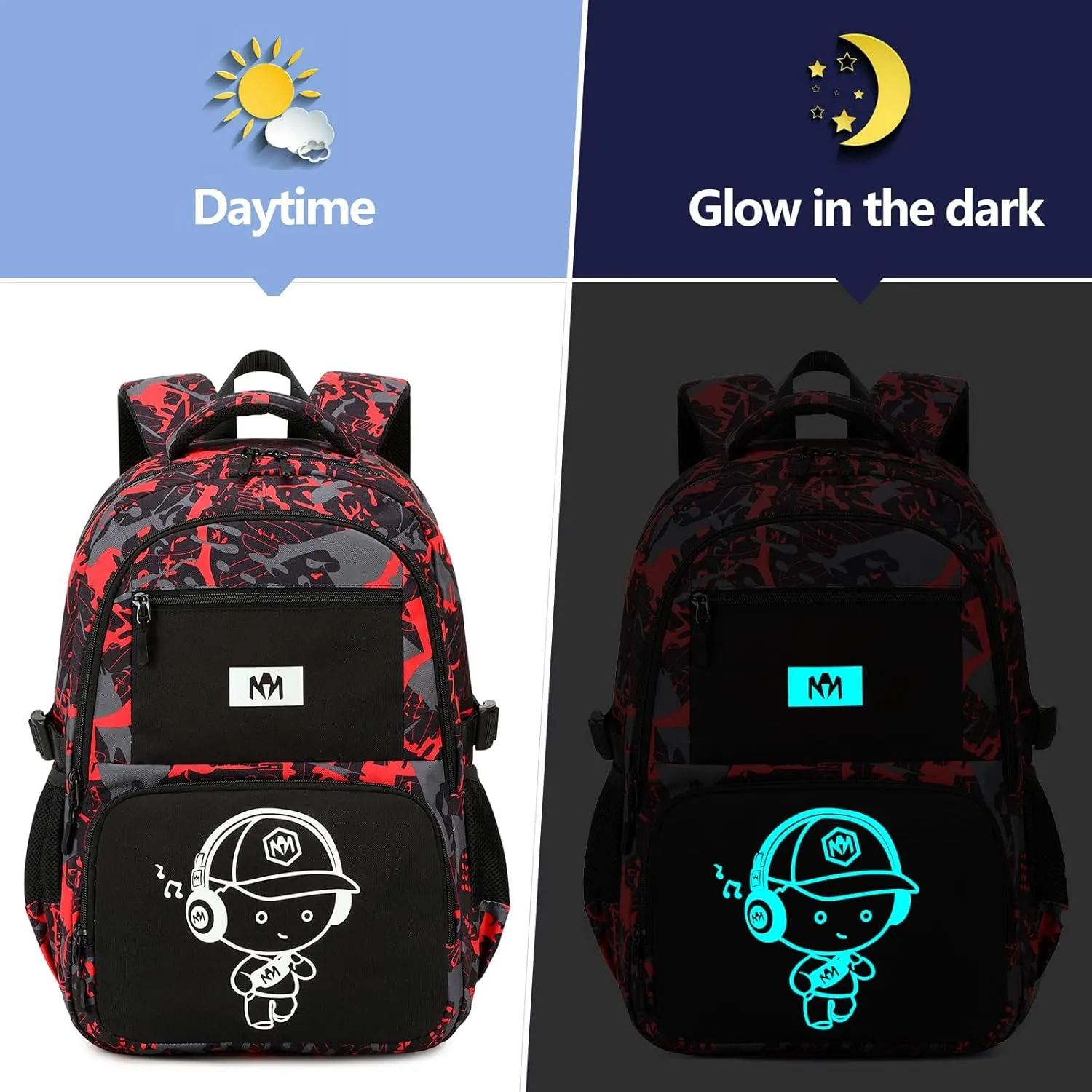 Bluboon Kids Backpack Boys Camo Bookbag Teens Elementary School Bag Daypack Travel Back Pack Middle school