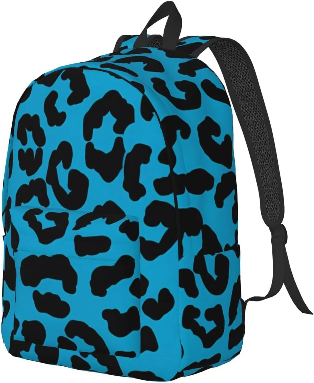 Blue and black cheetah aesthetic Canvas Backpacks Laptop Backpack Multipurpose Double Shoulder Bag for Men Women Gifts Small